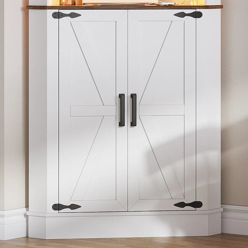 Meuble d'angle haut de 66 po avec éclairage DEL
