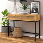 COZAYH 44 Table console de canapé moderne de style ferme à façade tissée