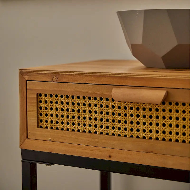COZAYH 44 Table console de canapé moderne de style ferme à façade tissée