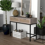 COZAYH 44 Table console de canapé moderne de style ferme à façade tissée