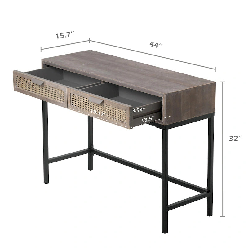 COZAYH 44 Table console de canapé moderne de style ferme à façade tissée