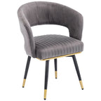 Chaise de salle à manger pivotante en velours avec pieds en métal, lot de 2