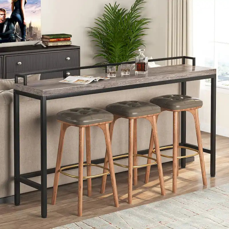 Console Derrière Canapé, Table d'Entrée Étroite de 180 cm de Long