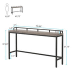 Console Derrière Canapé, Table d'Entrée Étroite de 180 cm de Long