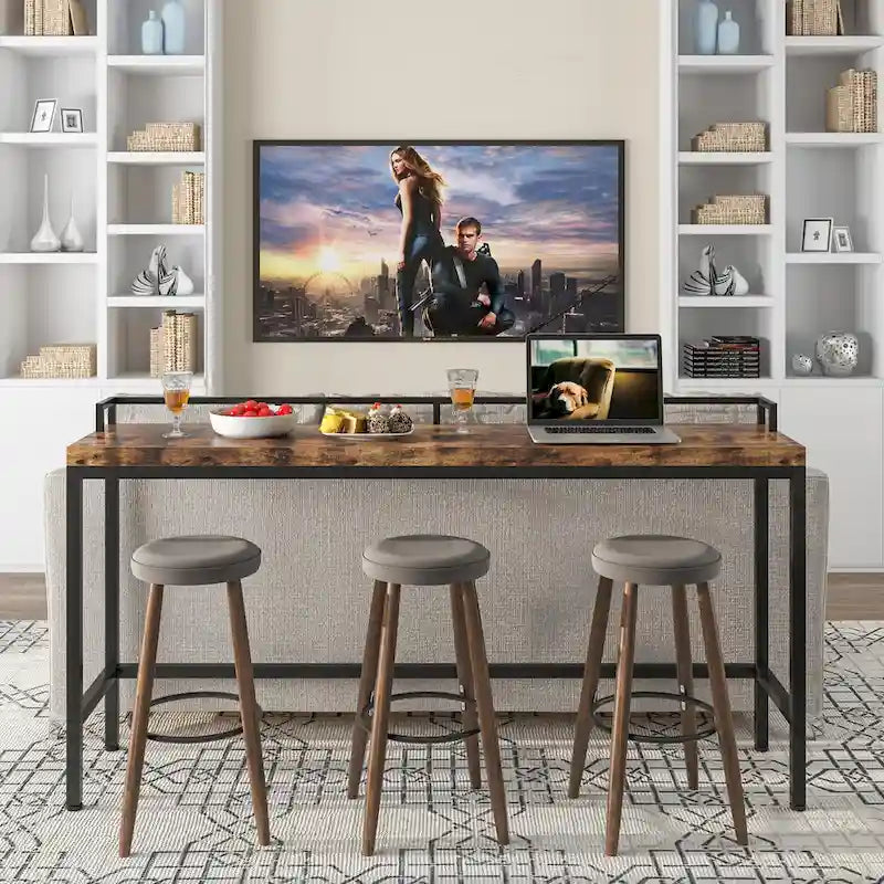 Console Derrière Canapé, Table d'Entrée Étroite de 180 cm de Long
