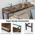 Console Derrière Canapé, Table d'Entrée Étroite de 180 cm de Long