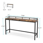 Console Derrière Canapé, Table d'Entrée Étroite de 180 cm de Long