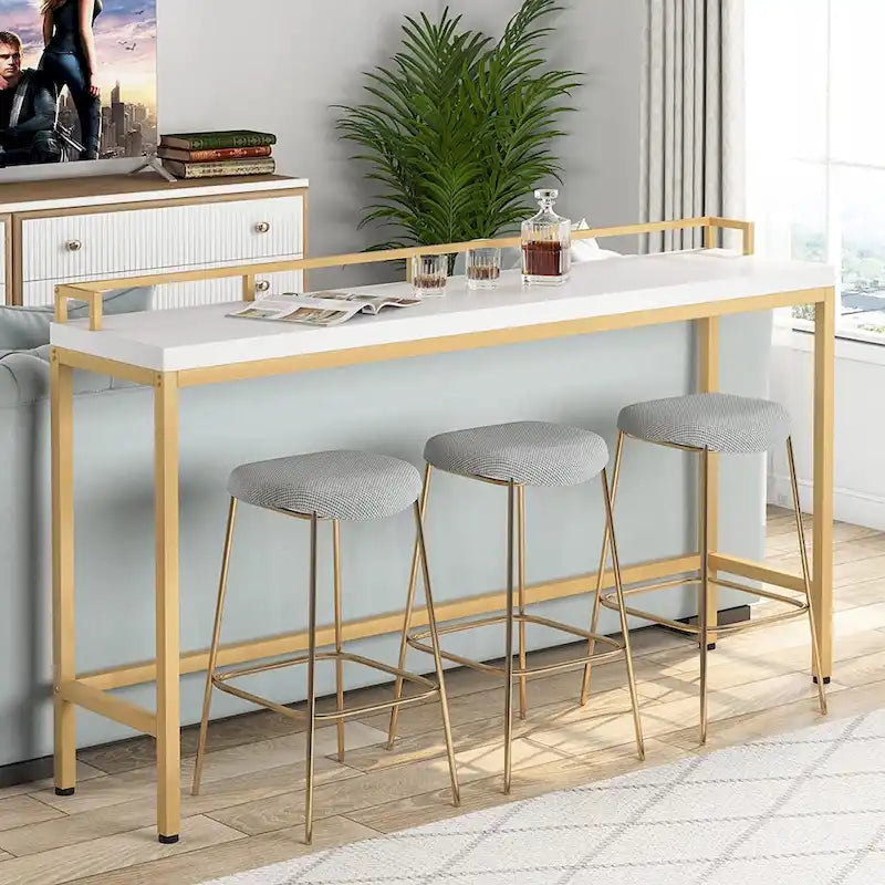 Console Derrière Canapé, Table d'Entrée Étroite de 180 cm de Long