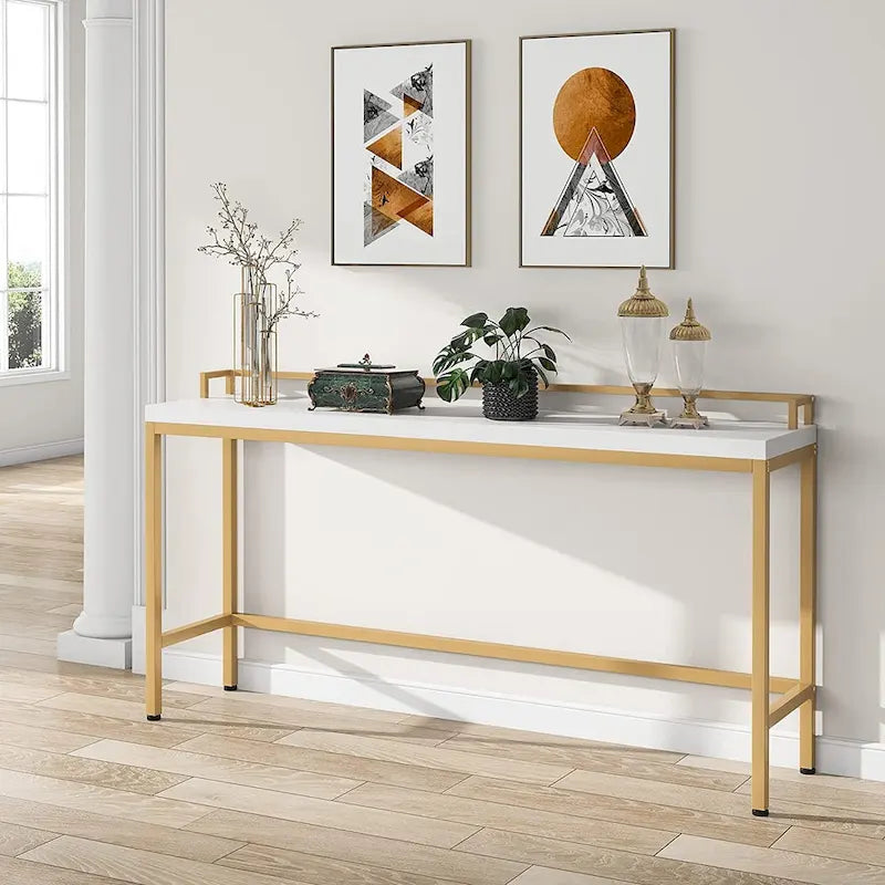 Console Derrière Canapé, Table d'Entrée Étroite de 180 cm de Long