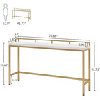 Console Derrière Canapé, Table d'Entrée Étroite de 180 cm de Long