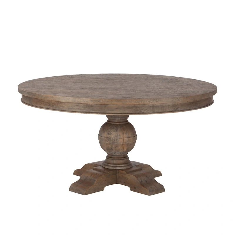 Table à manger ronde Copper Grove Abenberg en manguier vieilli