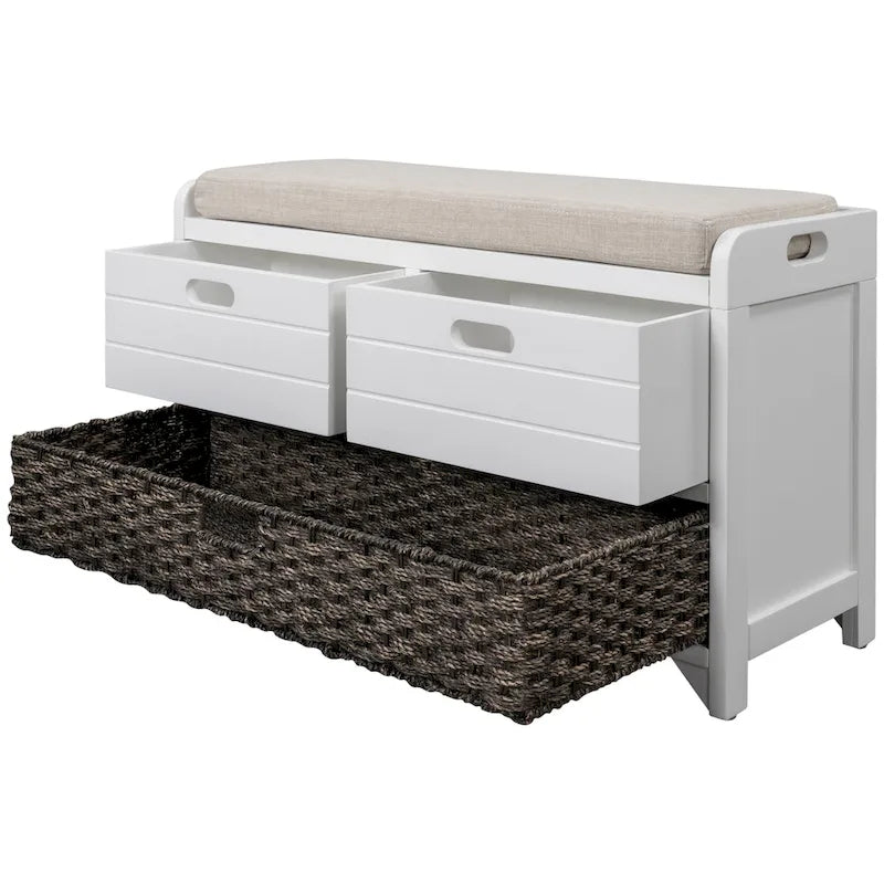 Banc de rangement Nestfair pour entrée avec panier amovible et 2 tiroirs