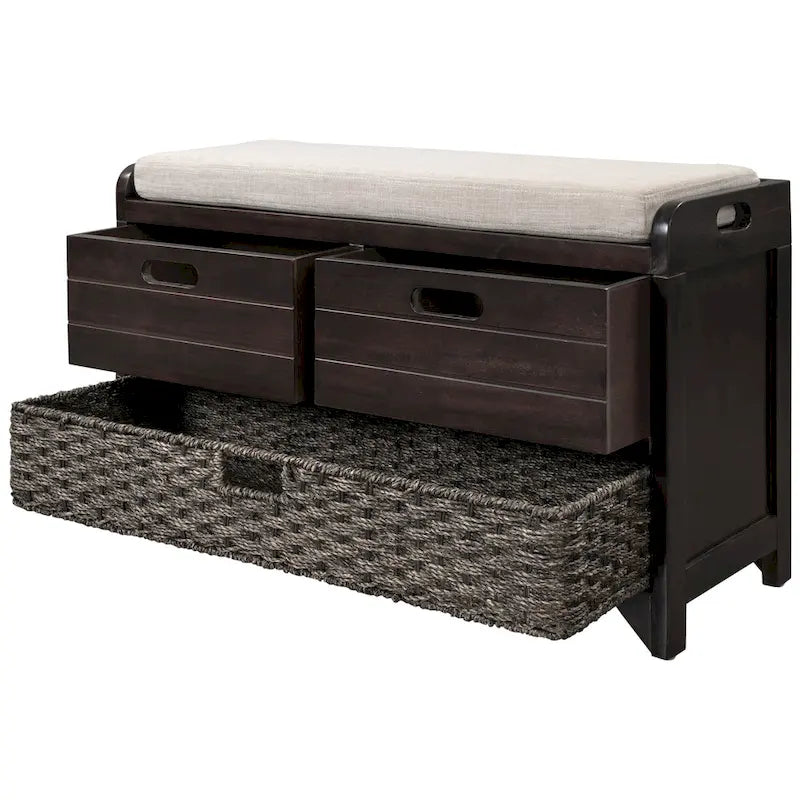 Banc de rangement Nestfair pour entrée avec panier amovible et 2 tiroirs