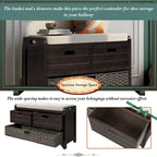 Banc de rangement Nestfair pour entrée avec panier amovible et 2 tiroirs