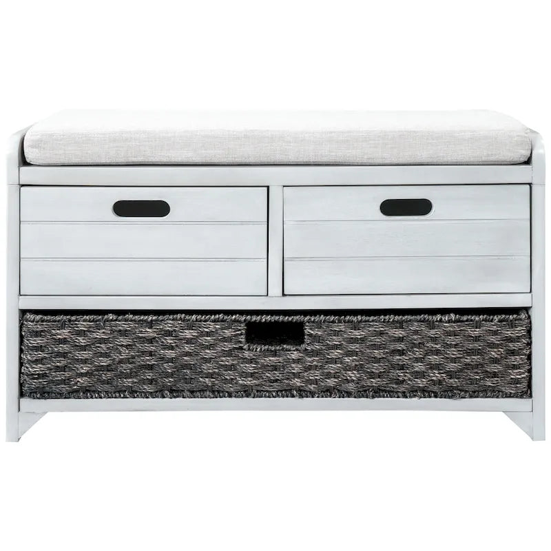 Banc de rangement Nestfair pour entrée avec panier amovible et 2 tiroirs