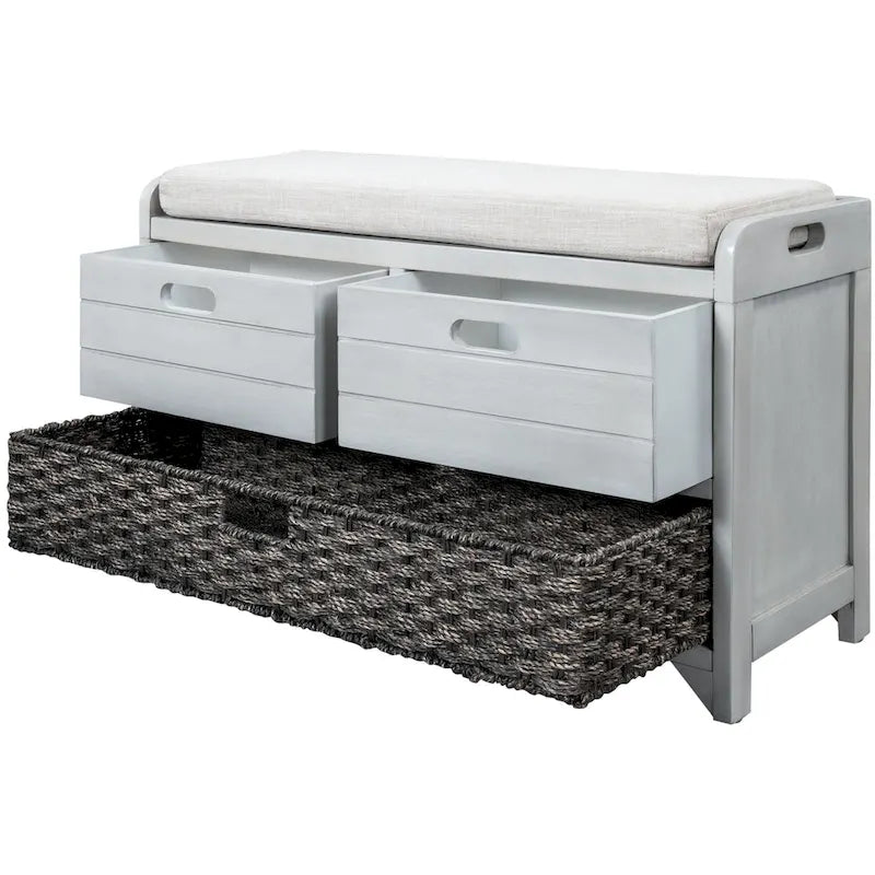 Banc de rangement Nestfair pour entrée avec panier amovible et 2 tiroirs