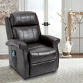 Fauteuil inclinable électrique de relaxation en similicuir avec fonction massage pour personnes âgées Clihome