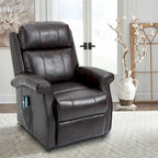 Fauteuil inclinable électrique de relaxation en similicuir avec fonction massage pour personnes âgées Clihome