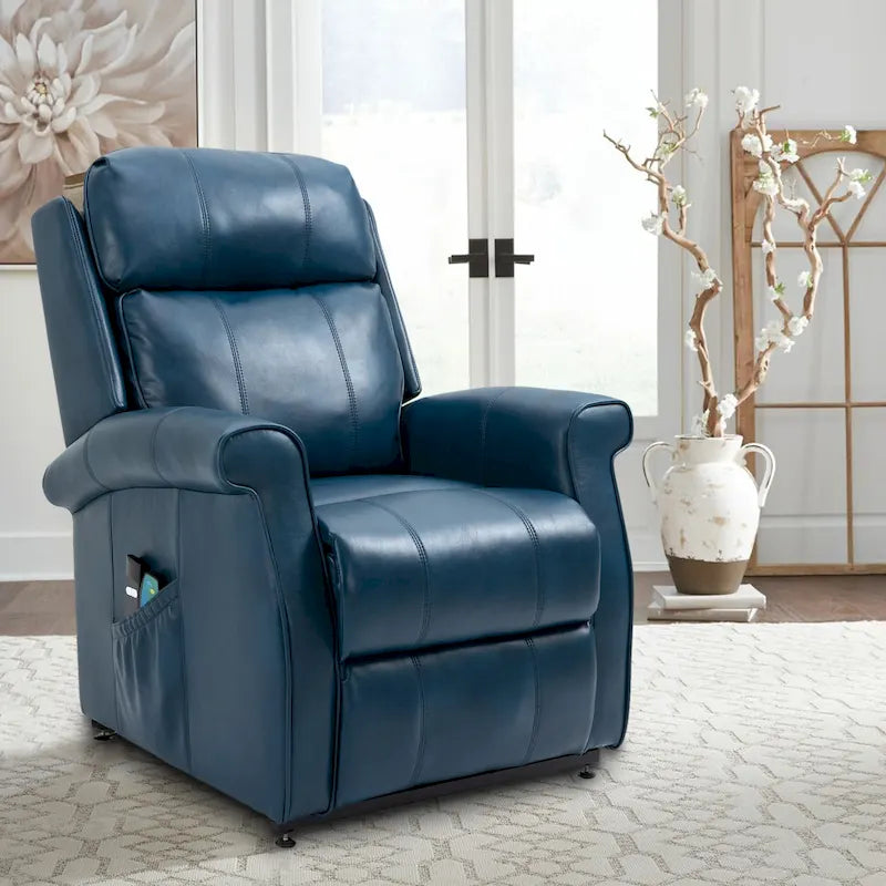 Fauteuil inclinable électrique de relaxation en similicuir avec fonction massage pour personnes âgées Clihome