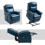 Fauteuil inclinable électrique de relaxation en similicuir avec fonction massage pour personnes âgées Clihome