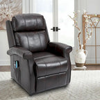 Fauteuil inclinable électrique de relaxation en similicuir avec fonction massage pour personnes âgées Clihome