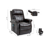 Fauteuil inclinable électrique de relaxation en similicuir avec fonction massage pour personnes âgées Clihome