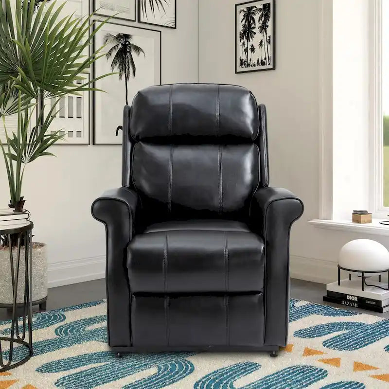 Fauteuil inclinable électrique de relaxation en similicuir avec fonction massage pour personnes âgées Clihome