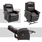 Fauteuil inclinable électrique de relaxation en similicuir avec fonction massage pour personnes âgées Clihome