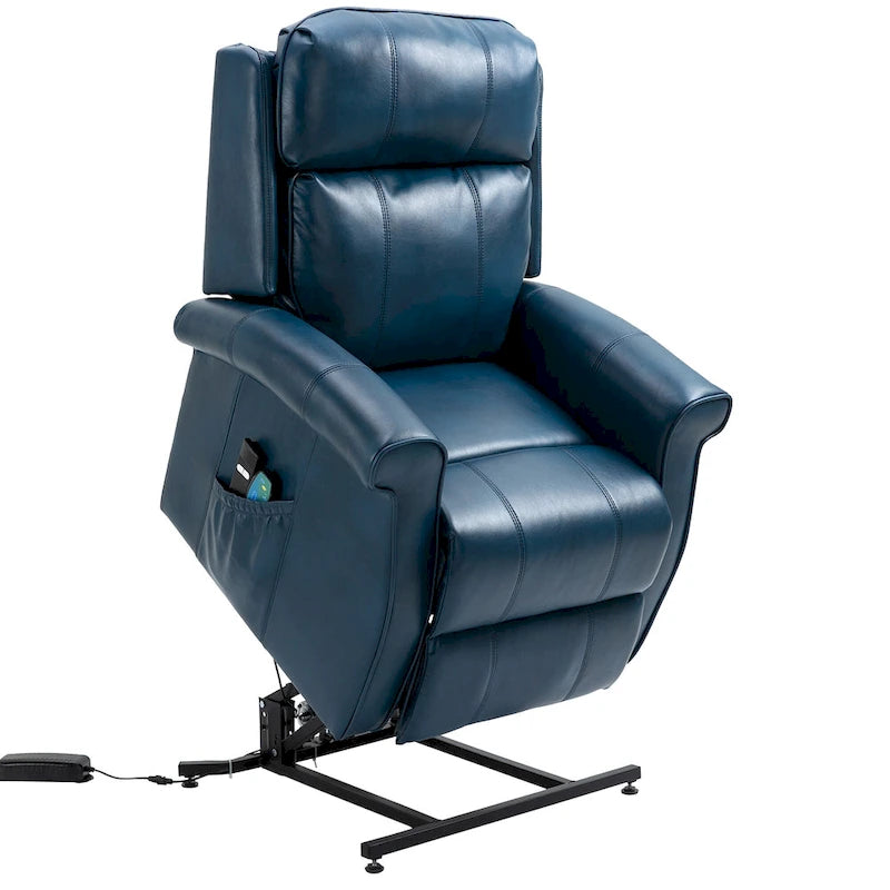 Fauteuil inclinable électrique de relaxation en similicuir avec fonction massage pour personnes âgées Clihome