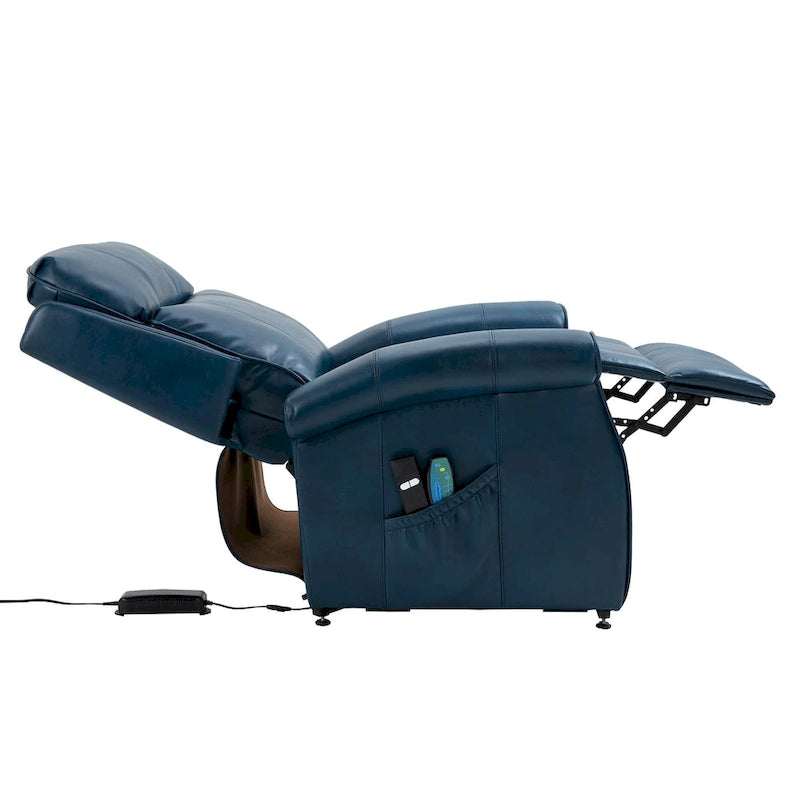 Fauteuil inclinable électrique de relaxation en similicuir avec fonction massage pour personnes âgées Clihome