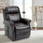 Fauteuil inclinable électrique de relaxation en similicuir avec fonction massage pour personnes âgées Clihome