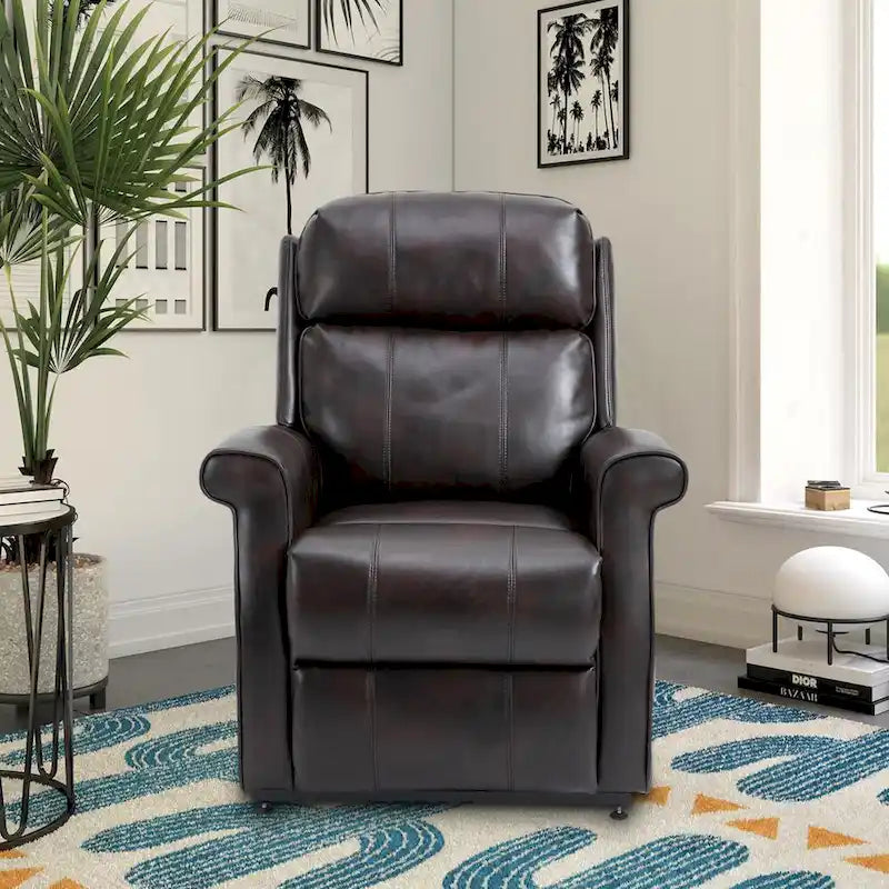 Fauteuil inclinable électrique de relaxation en similicuir avec fonction massage pour personnes âgées Clihome