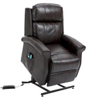 Fauteuil inclinable électrique de relaxation en similicuir avec fonction massage pour personnes âgées Clihome