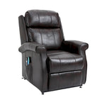 Fauteuil inclinable électrique de relaxation en similicuir avec fonction massage pour personnes âgées Clihome
