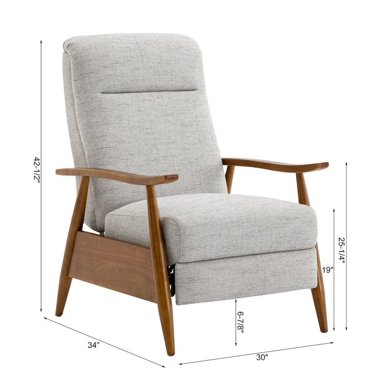 Fauteuil inclinable Taylor Wood Arm Push Back en tissu haute performance de Greyson Living