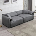 Canapé 4 places rembourré Mixoy Deep Seat, canapé minimaliste de style italien 97 avec accoudoir "oreille d'éléphant", coussin décoratif