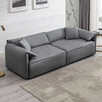 Canapé 4 places rembourré Mixoy Deep Seat, canapé minimaliste de style italien 97 avec accoudoir "oreille d'éléphant", coussin décoratif