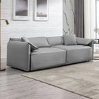 Canapé 4 places rembourré Mixoy Deep Seat, canapé minimaliste de style italien 97 avec accoudoir "oreille d'éléphant", coussin décoratif
