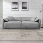 Canapé 4 places rembourré Mixoy Deep Seat, canapé minimaliste de style italien 97 avec accoudoir "oreille d'éléphant", coussin décoratif
