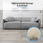 Canapé 4 places rembourré Mixoy Deep Seat, canapé minimaliste de style italien 97 avec accoudoir "oreille d'éléphant", coussin décoratif