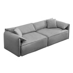 Canapé 4 places rembourré Mixoy Deep Seat, canapé minimaliste de style italien 97 avec accoudoir "oreille d'éléphant", coussin décoratif