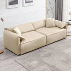 Canapé 4 places rembourré Mixoy Deep Seat, canapé minimaliste de style italien 97 avec accoudoir "oreille d'éléphant", coussin décoratif