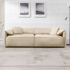 Canapé 4 places rembourré Mixoy Deep Seat, canapé minimaliste de style italien 97 avec accoudoir "oreille d'éléphant", coussin décoratif