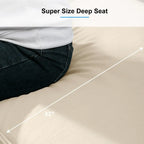 Canapé 4 places rembourré Mixoy Deep Seat, canapé minimaliste de style italien 97 avec accoudoir "oreille d'éléphant", coussin décoratif