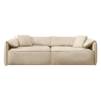 Canapé 4 places rembourré Mixoy Deep Seat, canapé minimaliste de style italien 97 avec accoudoir "oreille d'éléphant", coussin décoratif