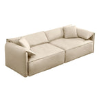 Canapé 4 places rembourré Mixoy Deep Seat, canapé minimaliste de style italien 97 avec accoudoir "oreille d'éléphant", coussin décoratif