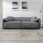 Canapé 4 places rembourré Mixoy Deep Seat, canapé minimaliste de style italien 97 avec accoudoir "oreille d'éléphant", coussin décoratif