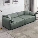 Canapé 4 places rembourré Mixoy Deep Seat, canapé minimaliste de style italien 97 avec accoudoir "oreille d'éléphant", coussin décoratif