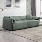 Canapé 4 places rembourré Mixoy Deep Seat, canapé minimaliste de style italien 97 avec accoudoir "oreille d'éléphant", coussin décoratif