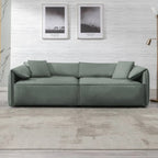 Canapé 4 places rembourré Mixoy Deep Seat, canapé minimaliste de style italien 97 avec accoudoir "oreille d'éléphant", coussin décoratif